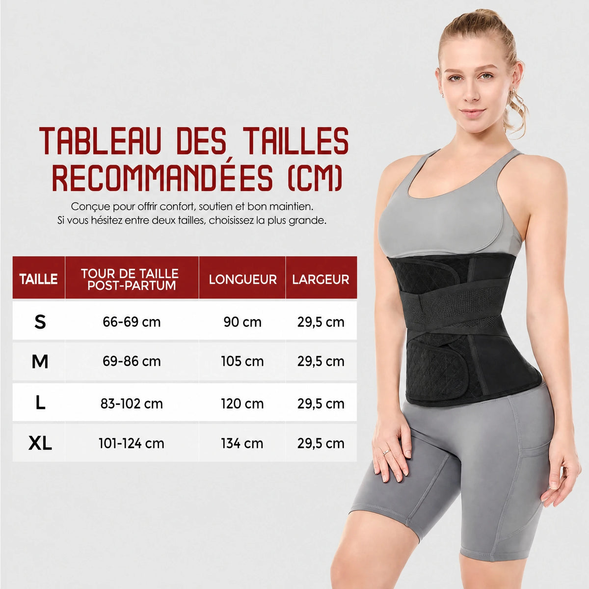 Ceinture Post-Partum – Gaine de Récupération Après Césarienne en Coton Noir