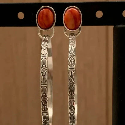 Boucles d’Oreilles Boho Vintage Ornées d’Onyx