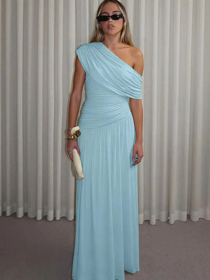 Robe Asymétrique Drapée – Robe de Soirée Élégante