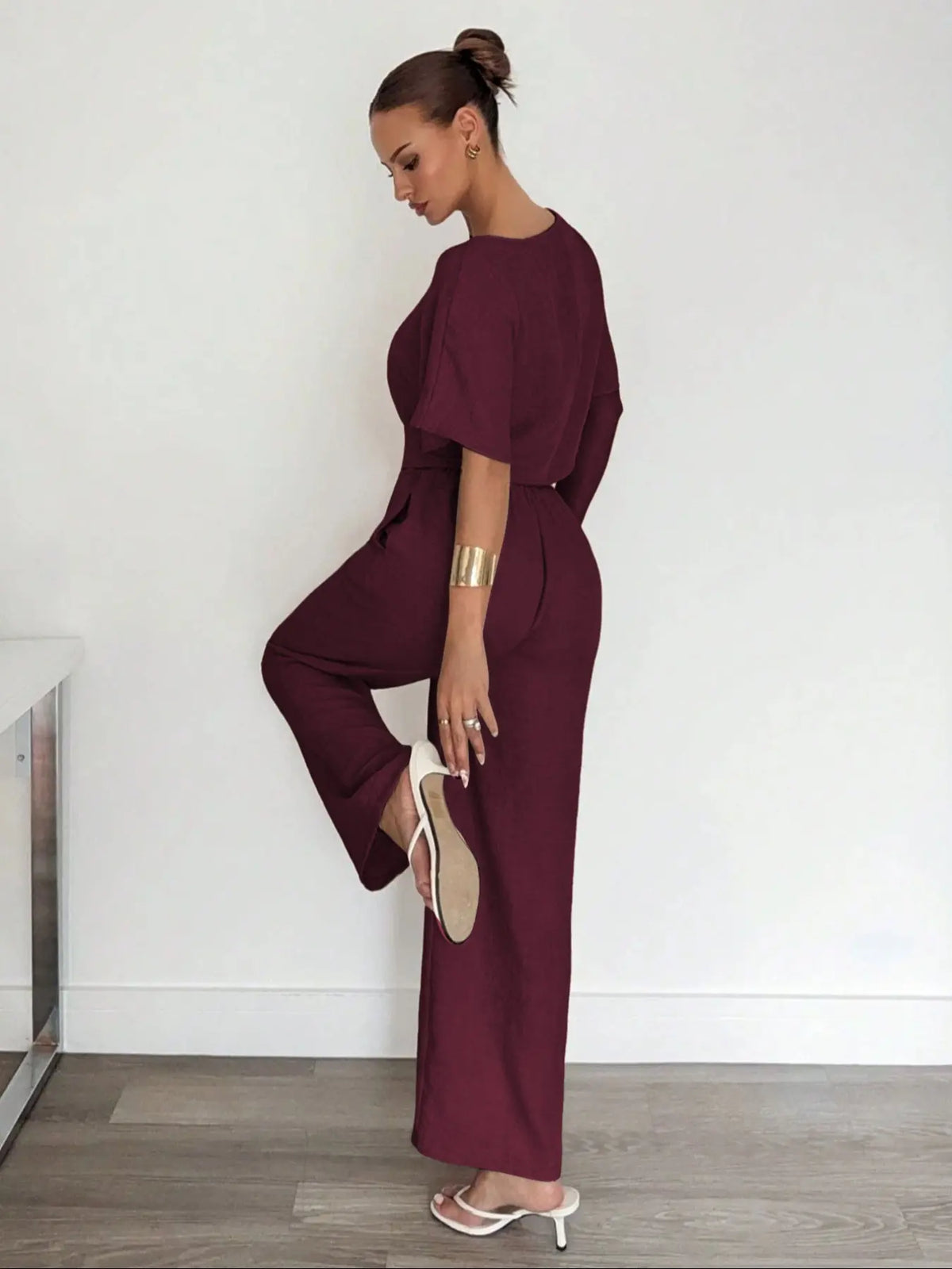 Ensemble Pantalon Large et Crop Top – Tenue Deux Pièces Décontractée