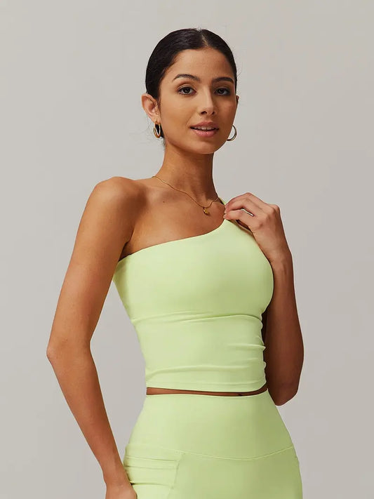 Brassière de Sport Asymétrique – Ultra Extensible et Séchage Rapide pour Yoga