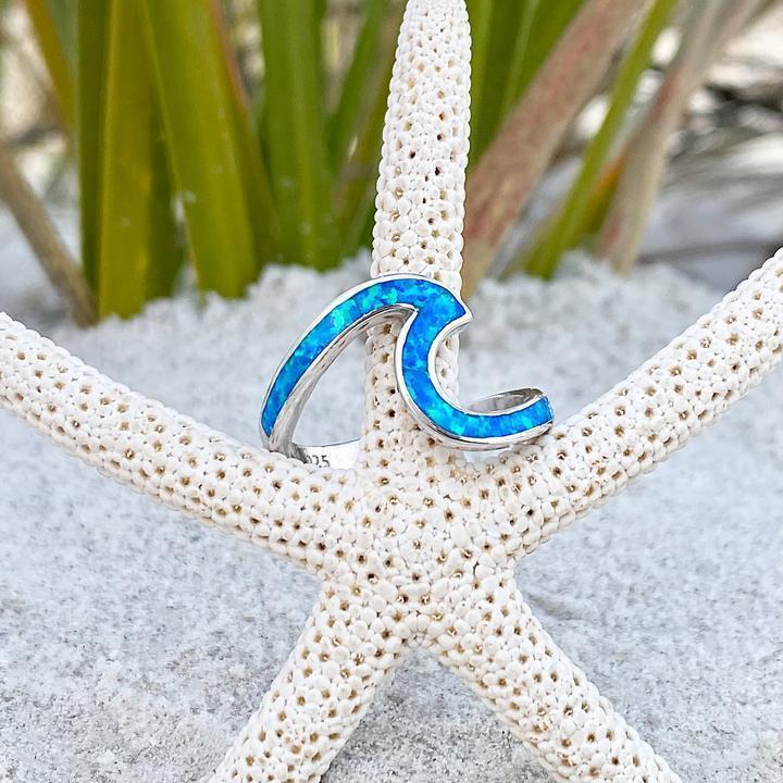 Bague Vague en Argent Sertie d’Opale