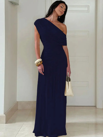 Robe Asymétrique Drapée – Robe de Soirée Élégante