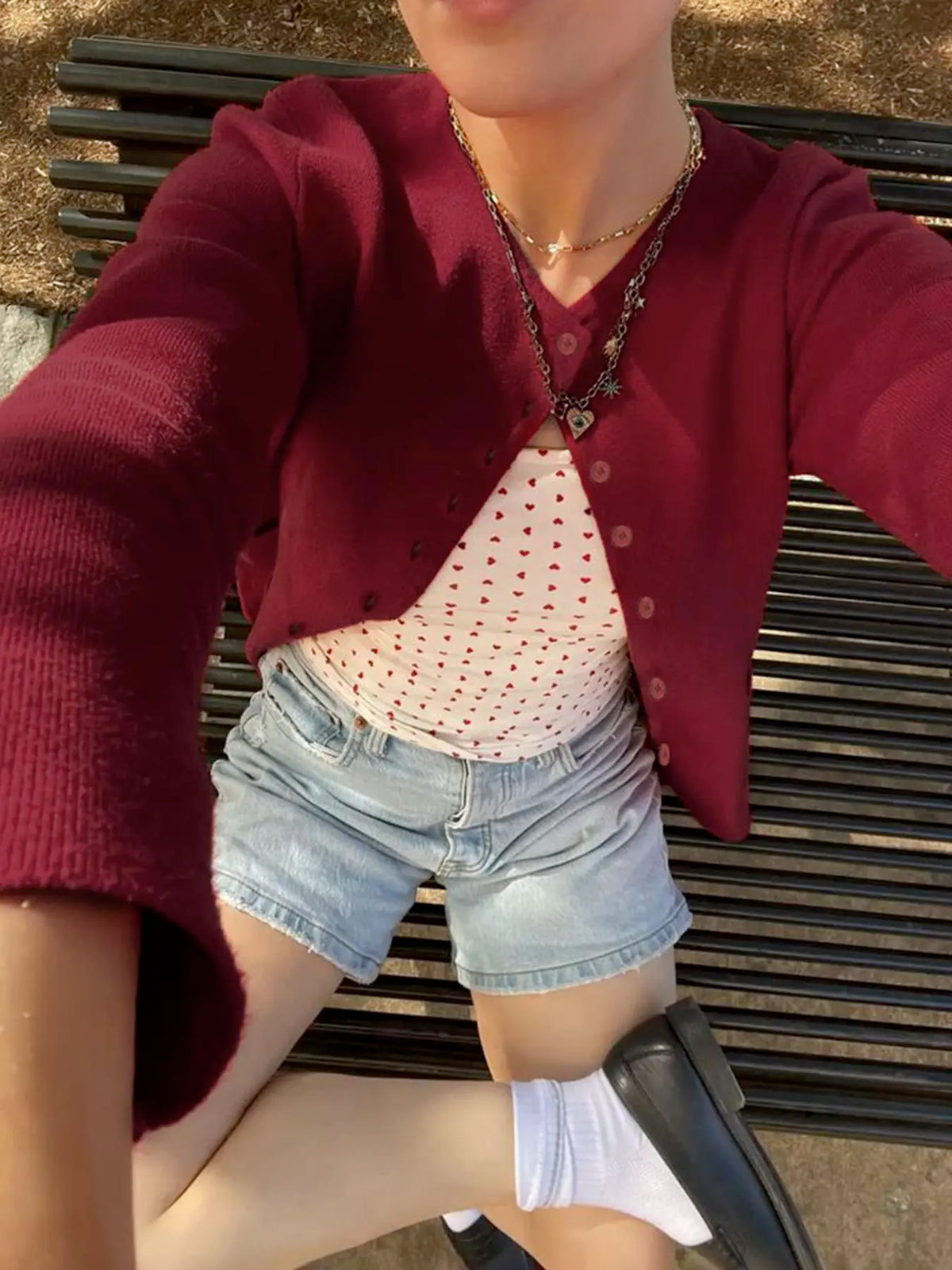 Cardigan en Maille Boutonné – Col Rond à Manches Longues