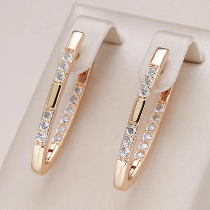 Boucles d’Oreilles en Or Serties de Zircons