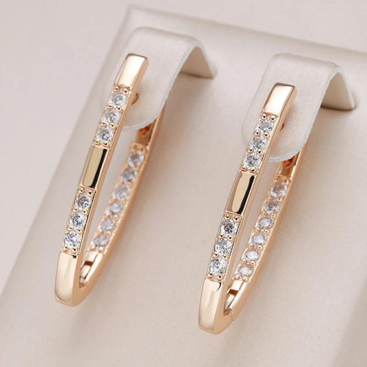Boucles d’Oreilles en Or Serties de Zircons