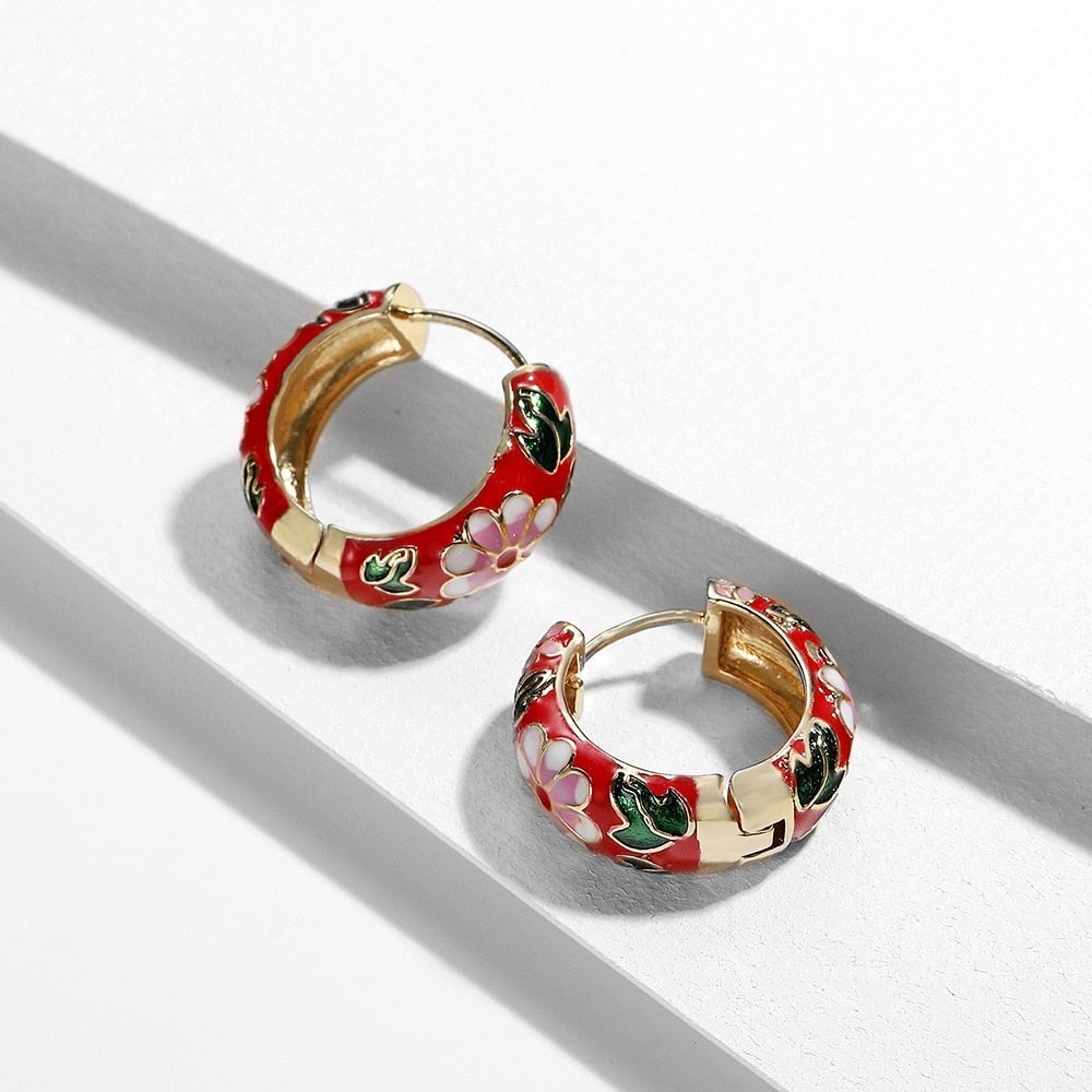 Boucles d’Oreilles Raffinées en Forme de Fleur