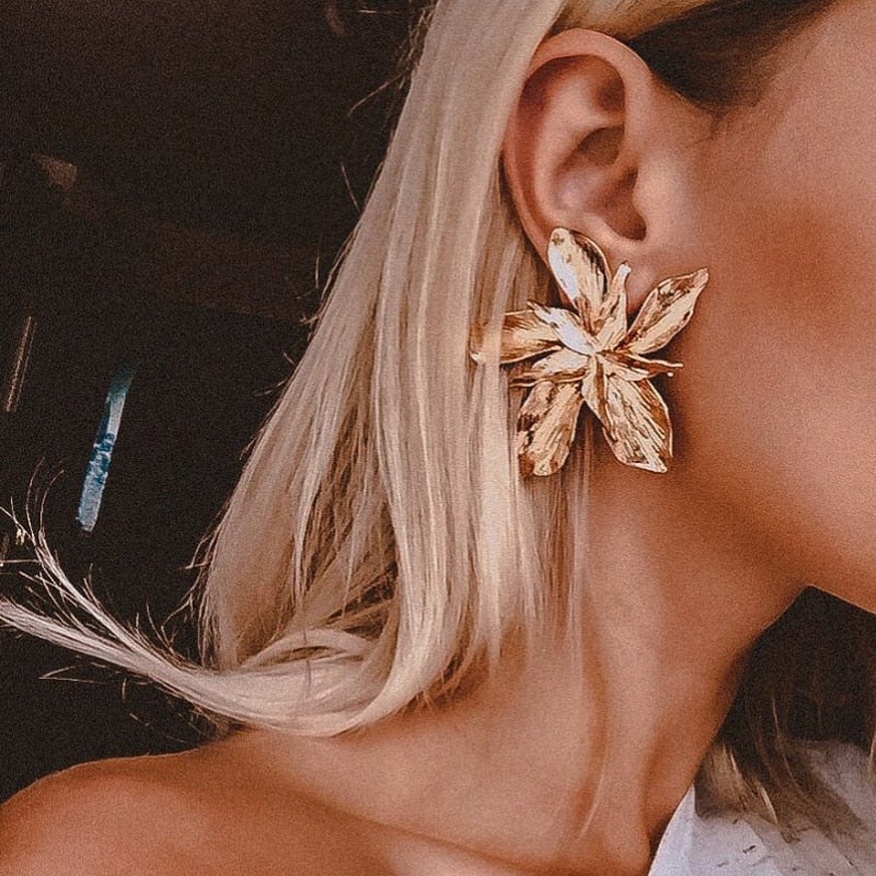 Boucles d’Oreilles Fleur Chanceuse en Or