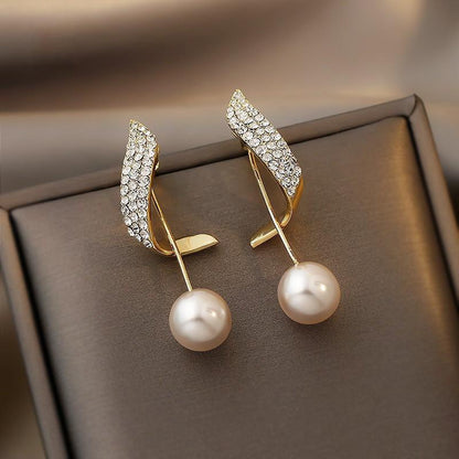 Boucles d’Oreilles en Or Ornées de Perles