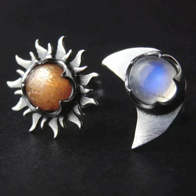 Boucles d’Oreilles Astre Soleil et Lune