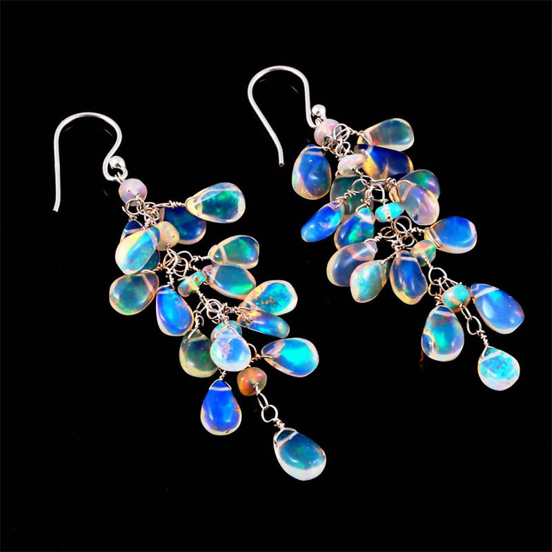 Boucles d’Oreilles Serties de Pierre de Lune