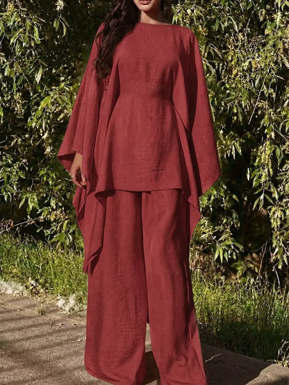 Ensemble 2 Pièces Minimaliste – Haut à Capuche Long et Pantalon Large