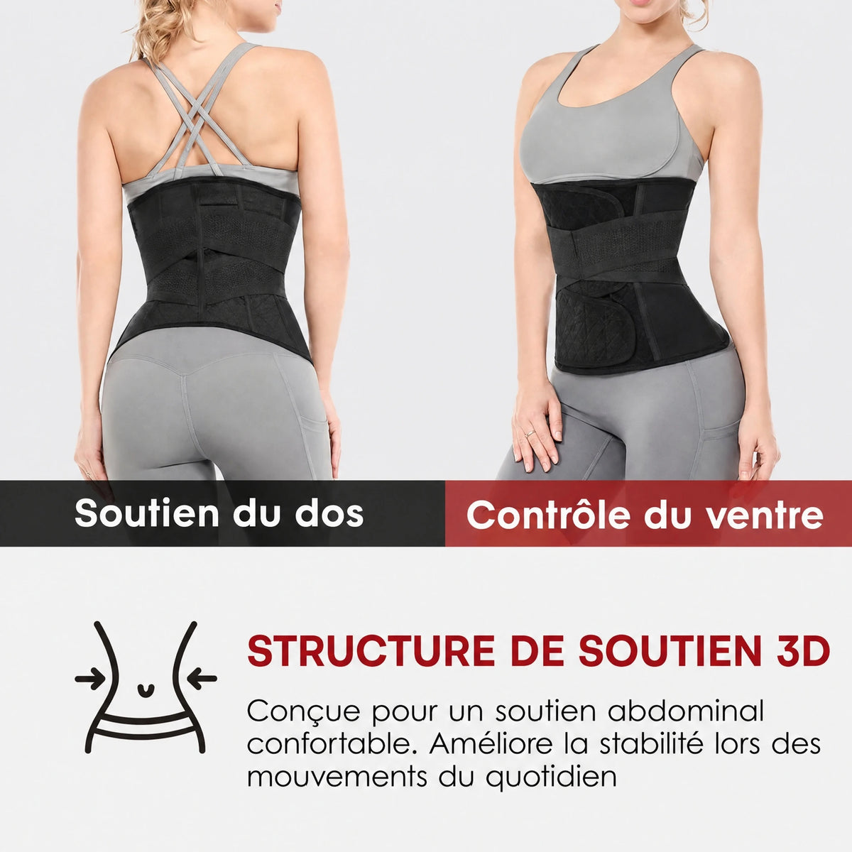Ceinture Post-Partum – Gaine de Récupération Après Césarienne en Coton Noir