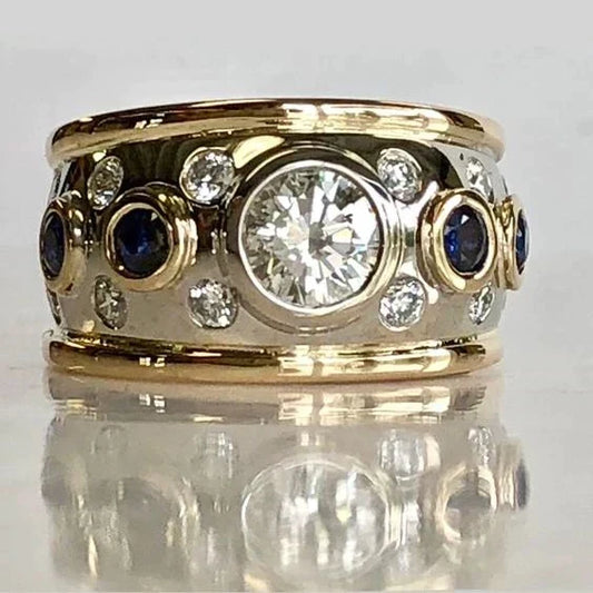Bague Vintage Sertie de Zircons