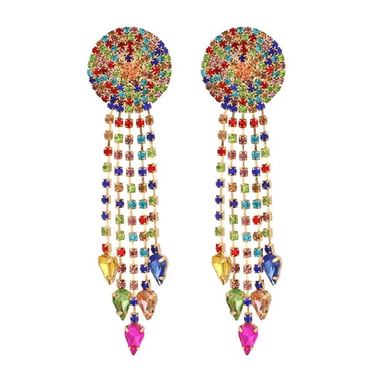 Boucles d’Oreilles Vintage Mandala Pendantes et Multicolores