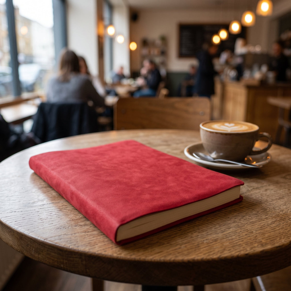 Cahier A4 Extra-Épais en Similicuir PU – Journal à Ouverture à Plat avec Marque-Page Ruban