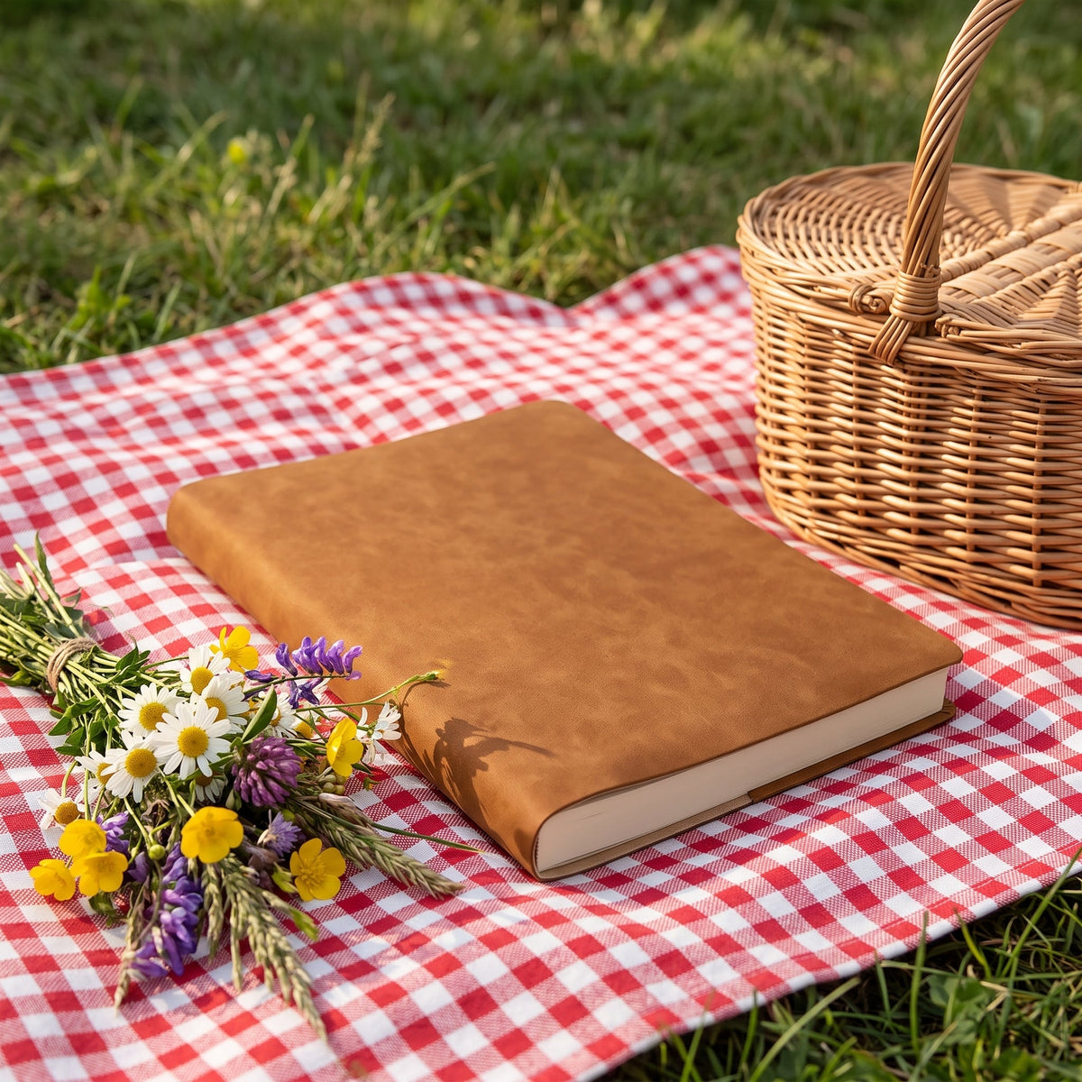 Cahier A4 Extra-Épais en Similicuir PU – Journal à Ouverture à Plat avec Marque-Page Ruban