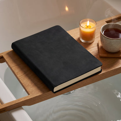 Cahier A4 Extra-Épais en Similicuir PU – Journal à Ouverture à Plat avec Marque-Page Ruban